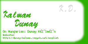 kalman dunay business card